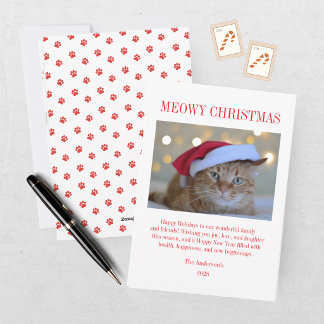Frohe Weihnachten Haustier Katzenfoto 