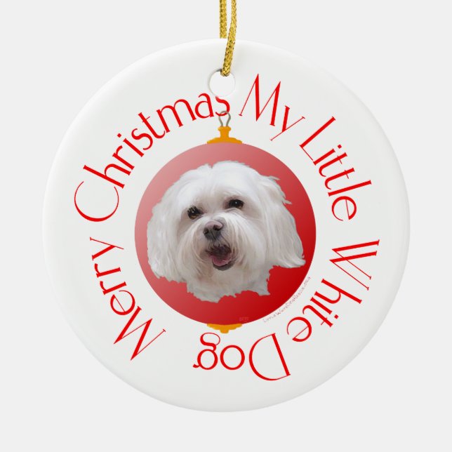 Frohe Weihnachten Havanese Keramikornament (Vorne)