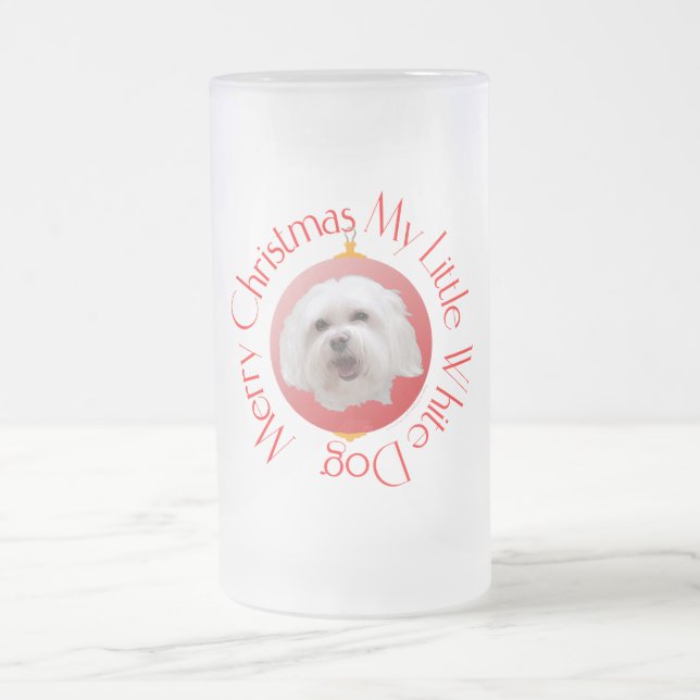 Frohe Weihnachten Havanese Mattglas Bierglas (Mittel)