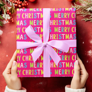 Frohe Weihnachten heiß rosa Hintergrund Geschenkpapier