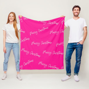 Frohe Weihnachten heiß rosa Moderne Schrift Fleecedecke