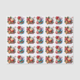 Frohe Weihnachten Heiße Kakao und Kekse Seidenpapier