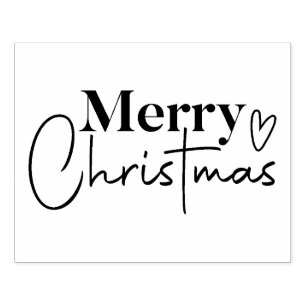 Frohe Weihnachten Herz mit einem Kreuz Gummistempel