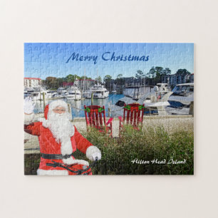 Frohe Weihnachten Hilton Head Island Hafen Stadt Puzzle