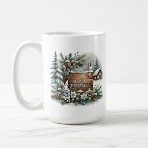 Frohe Weihnachten hinzufügen Monografie Landhaus Kaffeetasse