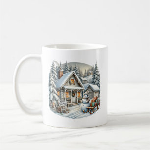 Frohe Weihnachten hinzufügen Monografie Landhaus Kaffeetasse