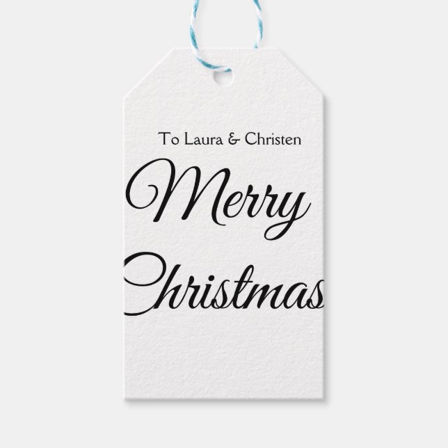 Frohe Weihnachten hinzufügen Namen Text benutzerde Geschenkanhänger (Vorderseite)