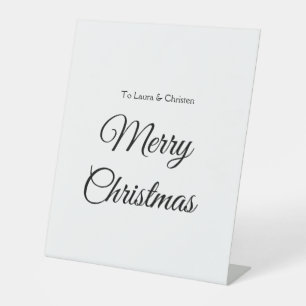 Frohe Weihnachten hinzufügen Namen Text benutzerde Sockelschild