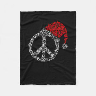 Frohe Weihnachten Hippies Symbol Santa Claus Hat Fleecedecke