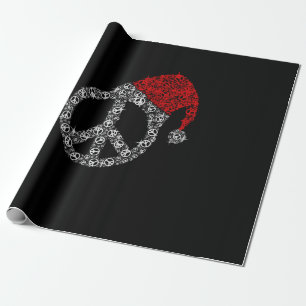 Frohe Weihnachten Hippies Symbol Santa Claus Hat Geschenkpapier