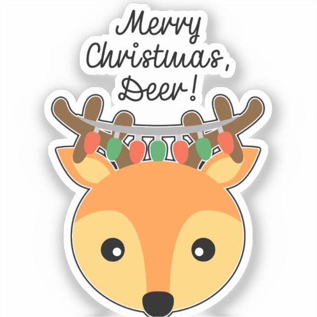 Frohe Weihnachten, Hirsch! Aufkleber (Vorderseite)