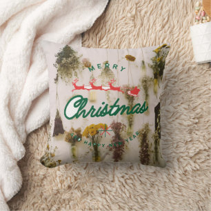 Frohe Weihnachten Hirsch Bunter Wurf Kissen