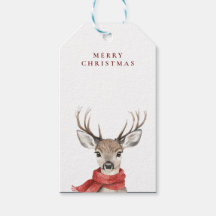 Frohe Weihnachten Hirsch in einem Roten Scarf