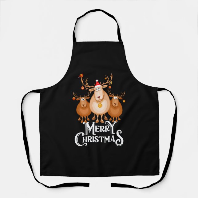 Frohe Weihnachten Hirsch Schürze (Vorderseite)