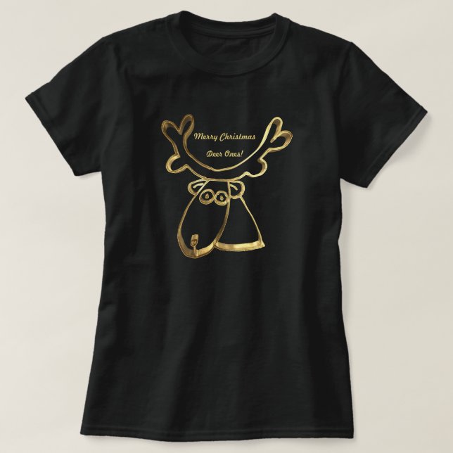 Frohe Weihnachten Hirsche Ones Niedliche Imitate G T-Shirt (Design vorne)