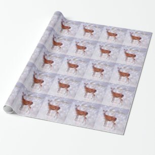 Frohe Weihnachten Hirschfreunde im Schnee Geschenkpapier