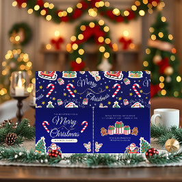 Frohe Weihnachten, HO!HO!HO! Custom Blue Einladung