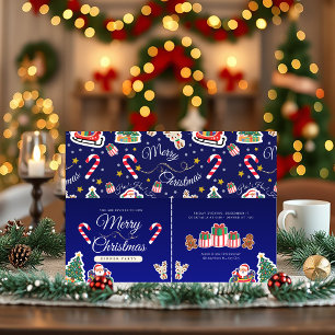 Frohe Weihnachten, HO!HO!HO! Custom Blue Einladung