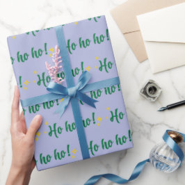 Frohe Weihnachten Ho Ho Ho Light Blue Naht Geschen Geschenkpapier