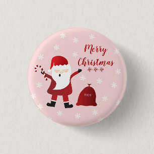 Frohe Weihnachten Ho Ho Ho Santa Claus Button