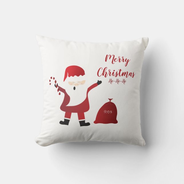 Frohe Weihnachten Ho Ho Ho Santa Claus Red Kissen (Vorderseite)