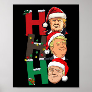 Frohe Weihnachten Ho Ho Ho Trump Santa Light Chris Poster