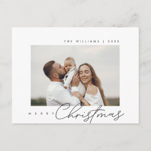 Frohe Weihnachten, Hochzeitsgrüße, Foto der Famili Postkarte