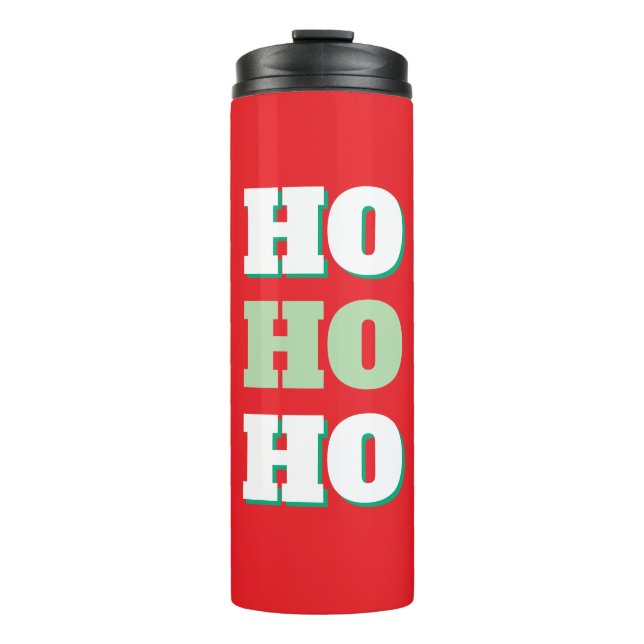 Frohe Weihnachten HoHoHo Party Minimalistisch Schl Thermosbecher (Vorderseite)