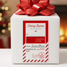 Frohe Weihnachten Holiday Express Post Von An Rechteckiger Aufkleber