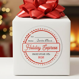 Frohe Weihnachten Holiday Express Post Von An Runder Aufkleber