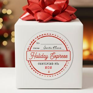 Frohe Weihnachten Holiday Express Post Von An Runder Aufkleber