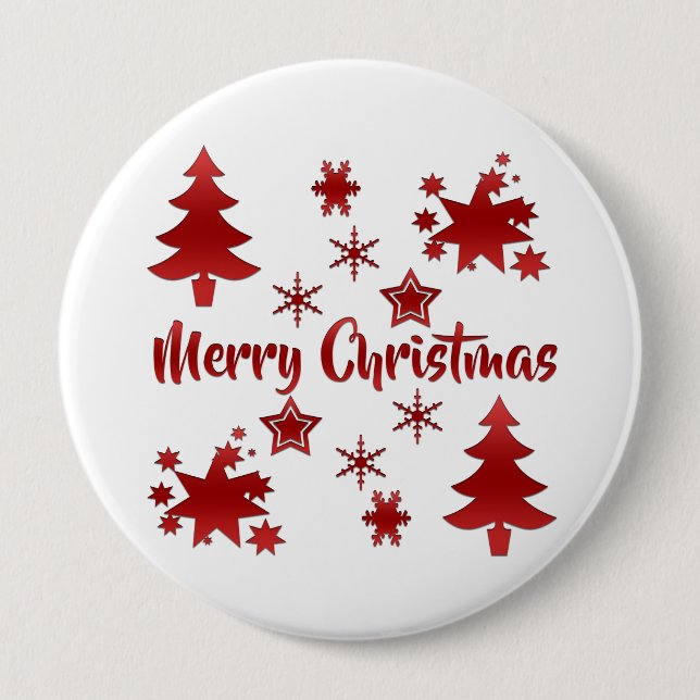 Frohe Weihnachten, Holiday Red Design, Button (Vorderseite)