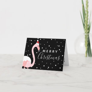 Frohe Weihnachten   Holiday Tropical Flamingo Karte