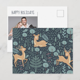 Frohe Weihnachten Holiday Woodland Animes Postca Postkarte