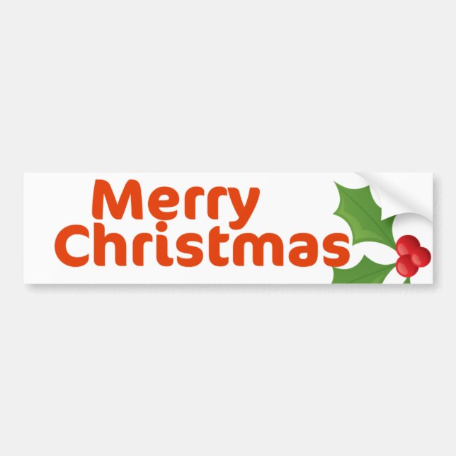 Frohe Weihnachten Holly Autoaufkleber (Vorne)