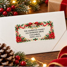 Frohe Weihnachten Holly-Beeren-Bogen-Familie