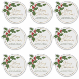Frohe Weihnachten Holly & Berry Label Food Geschen
