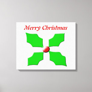 Frohe Weihnachten Holly Custom Canvas Print Leinwanddruck