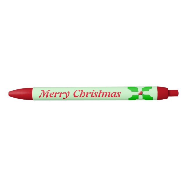 Frohe Weihnachten Holly Custom Pen Kugelschreiber (Vorderseite)