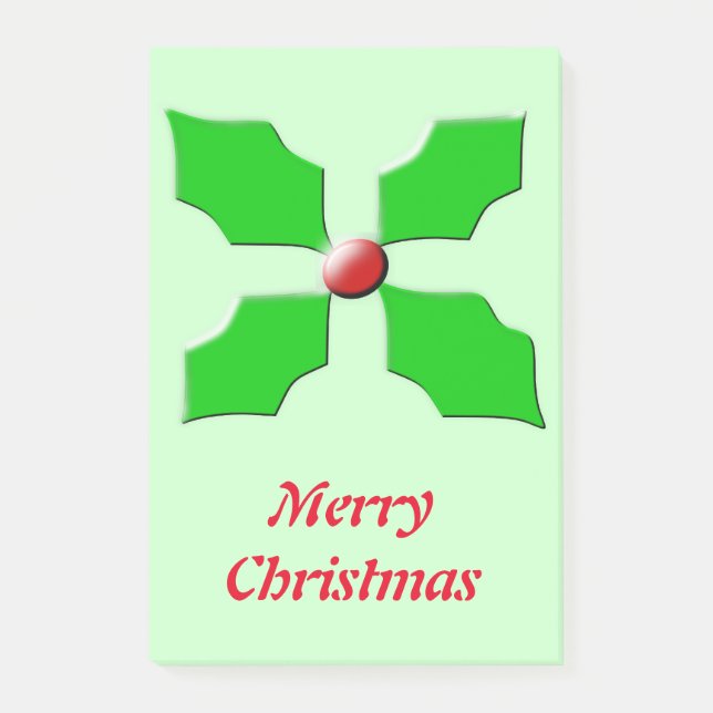 Frohe Weihnachten Holly Custom Post es merkt Pad Post-it Klebezettel (Vorderseite)