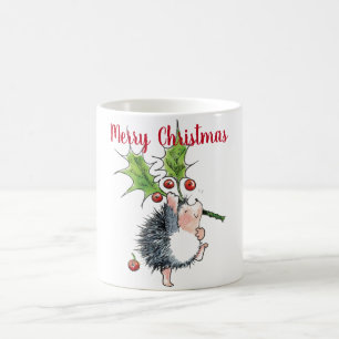 Frohe Weihnachten Holly Igel Kaffeetasse