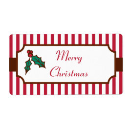 Frohe Weihnachten Holly Labels