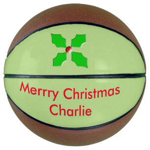 Frohe Weihnachten Holly Maßgeschneiderte Basketbäl Basketball