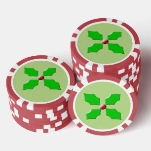 Frohe Weihnachten Holly Pokerchips