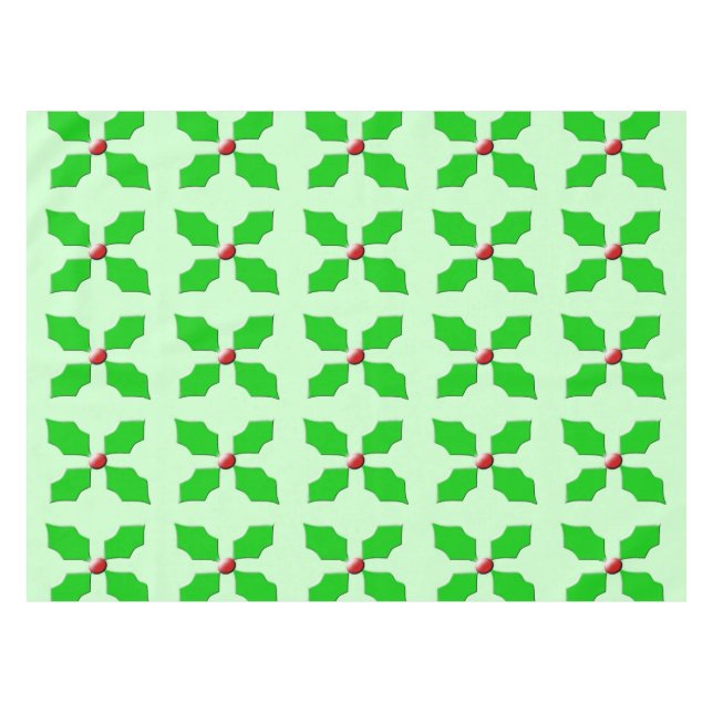 Frohe Weihnachten Holly Tablecloth Tischdecke (Vorderseite (Horizontal))