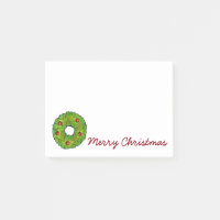 Frohe Weihnachten Holly Wreath Cookie Xmas Post-it