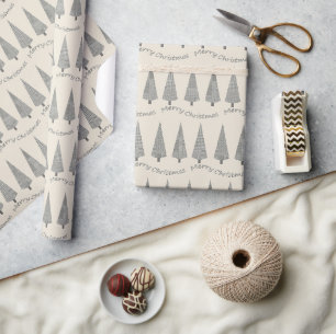 Frohe Weihnachten Houndstooth Baum Muster Geschenkpapier