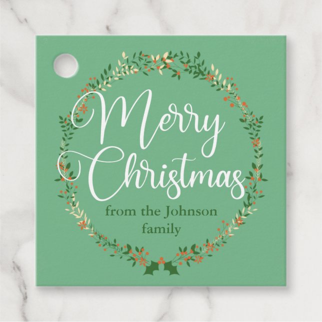 Frohe Weihnachten Hübsch grüne Kleider Custom Gesc Geschenkanhänger (Vorderseite)