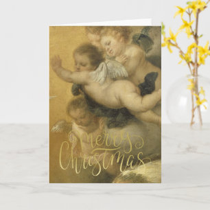 Frohe Weihnachten - Hübsche Cherubinen Fine Art Karte