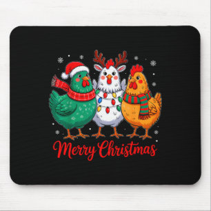 Frohe Weihnachten Hühnerbauer Tier Santa Hut Xm Mousepad